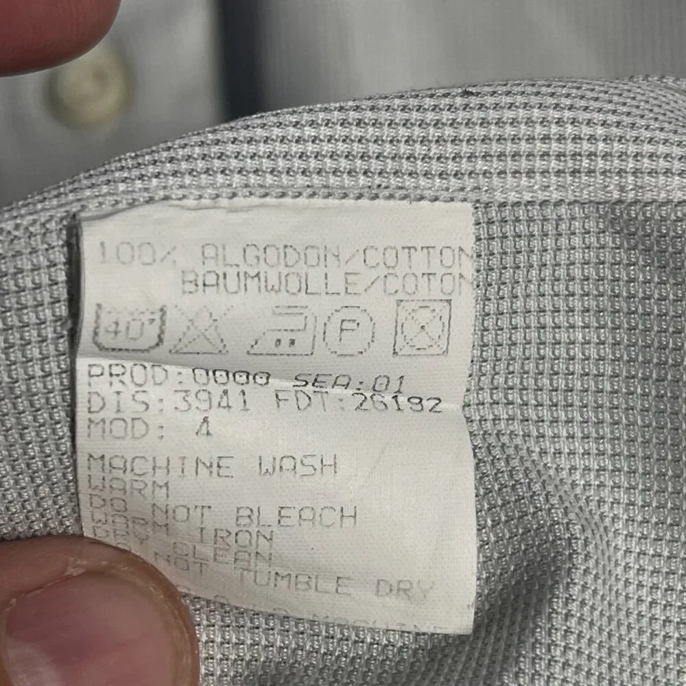 Baldessarini Hugo Boss Dress Shirt Size 43 White 100% Cotton Button Up - Picture 5 of 5